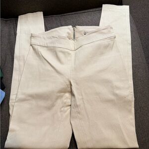 Alice + Olivia Off-White Skinny Lamb Leather Pant